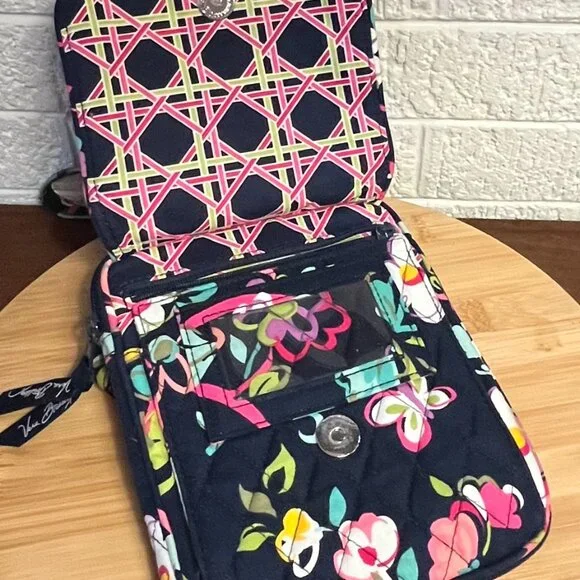 Vera Bradley Navy Blue and Pink Floral Mini Hipster Bag - Picture 4 of 10